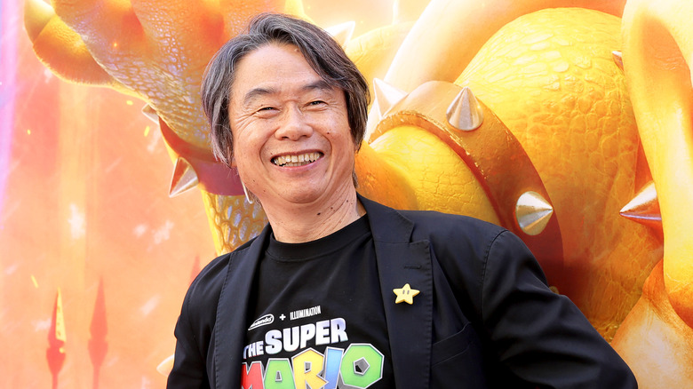 Miyamoto at the Mario movie premiere