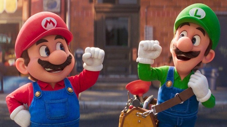 Mario and Luigi bumping fists