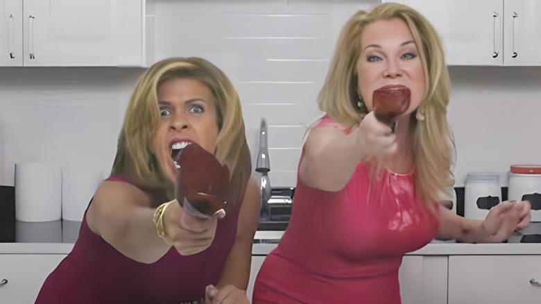 Hoda and Kathie Lee tossing wine