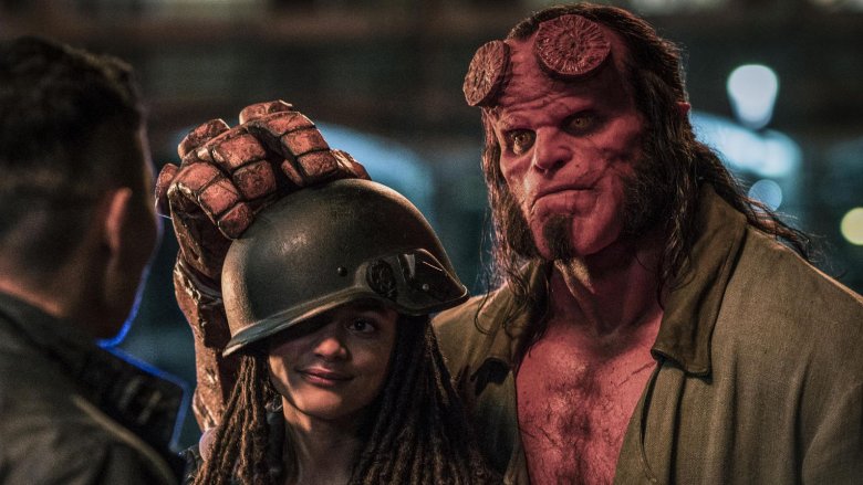 David Harbour as Hellboy and Sasha Lane as Alice in 2019's Hellboy