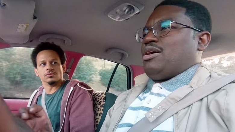 Eric André and Lil Rel Howery driving