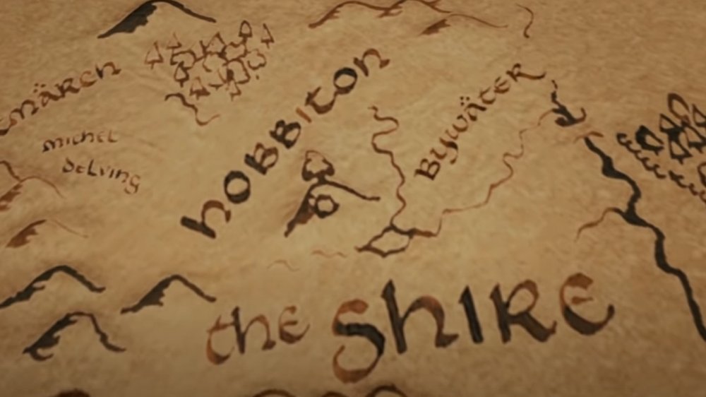 The Shire and Hobbiton on a map of Middle-earth