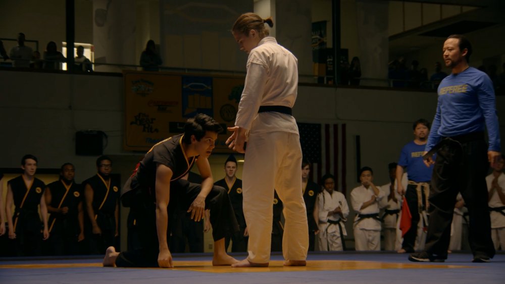 Xolo Maridueña and Tanner Buchanan in Cobra Kai