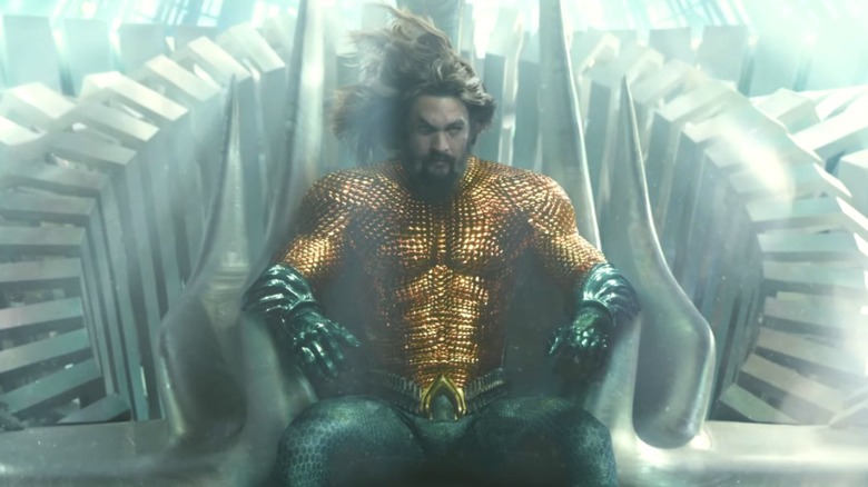 Aquaman sitting on his throne