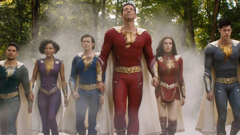 Shazam! and family standing together