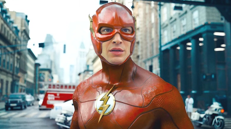 The Flash standing in street