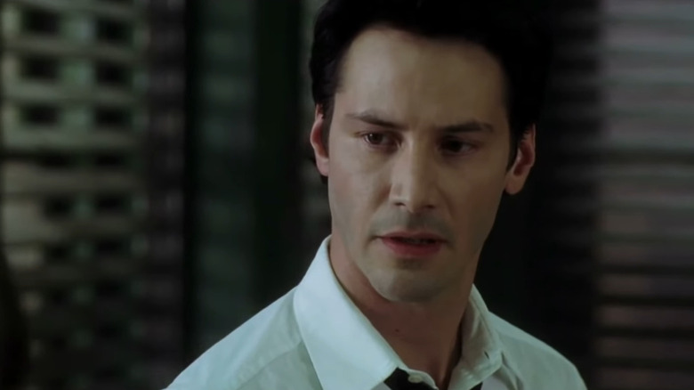 Keanu Reeves looking concerned