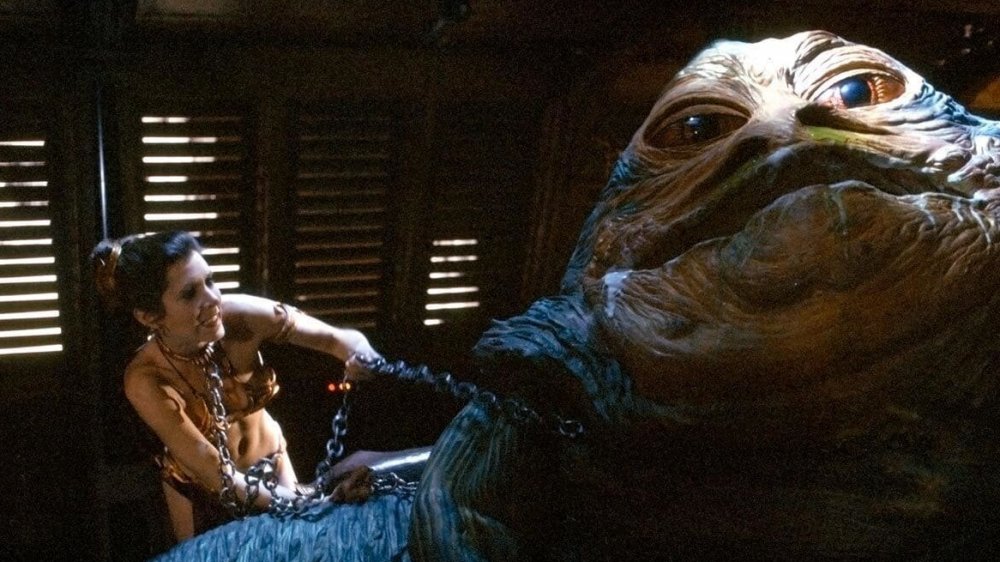 Leia strangles Jabba