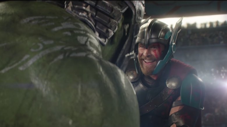 Thor and Hulk lovingly duking it out