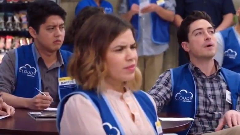 Darren frowning at Jonah in Superstore