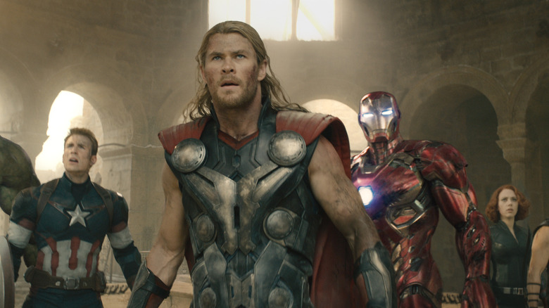 Thor and The Avengers look on