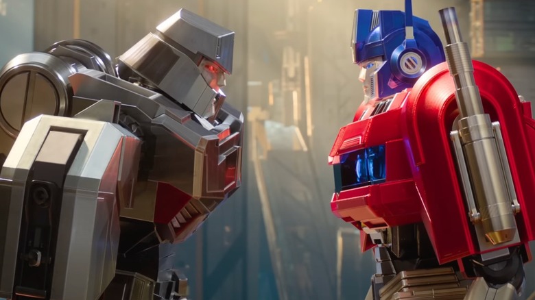 Megatron and Optimus Prime staredown