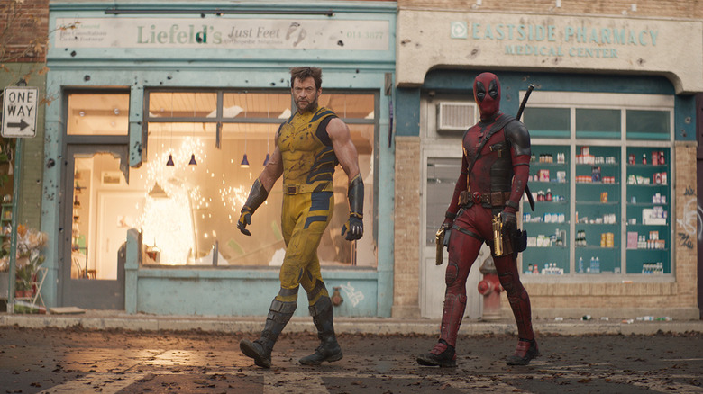 Wolverine and Deadpool on street