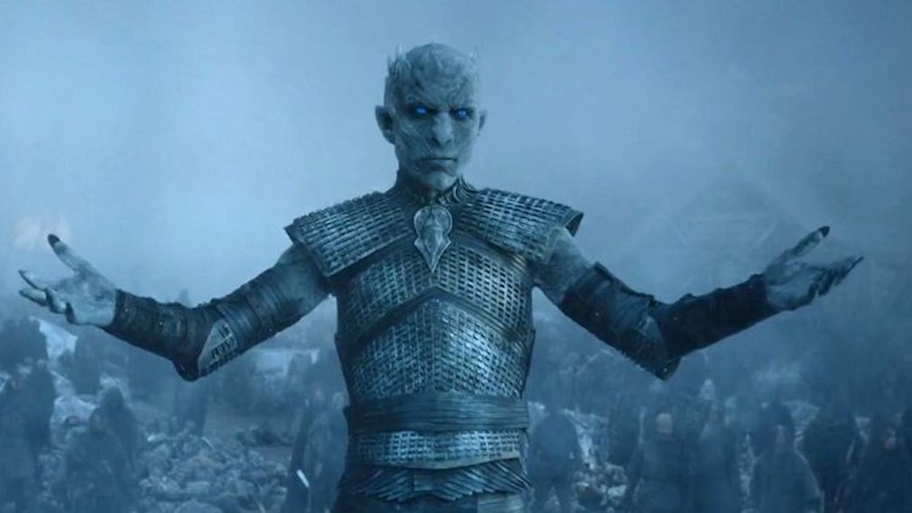 Richard Brake as the Night King, raising the dead on Game of Thrones