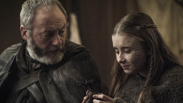 Liam Cunningham and Kerry Danielle Ingram in Game of Thrones