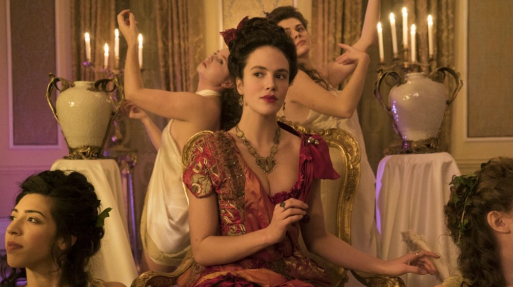 Jessica Brown-Findlay as Charlotte Wells on Hulu's Harlots