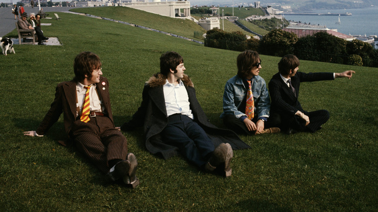 The Beatles on a hill