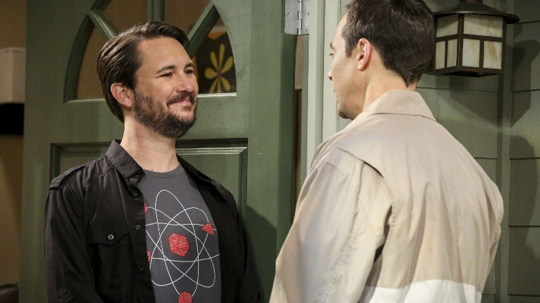 Wil Wheaton smiling at Sheldon Cooper