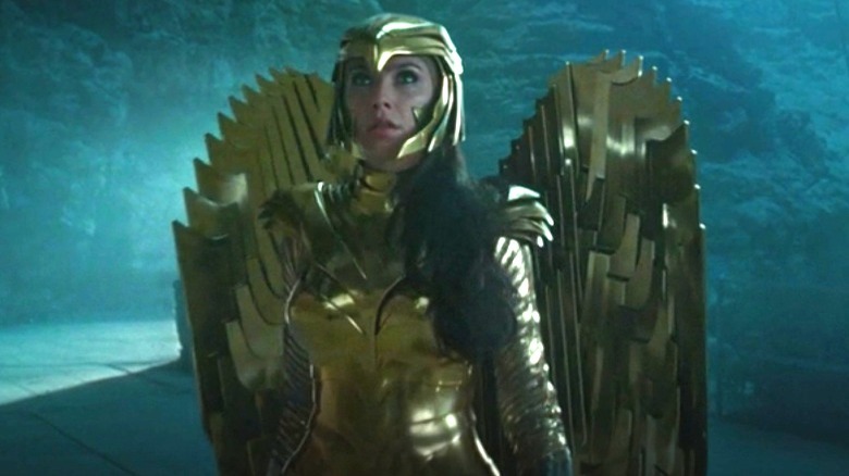 Gal Gadot in golden eagle armor 