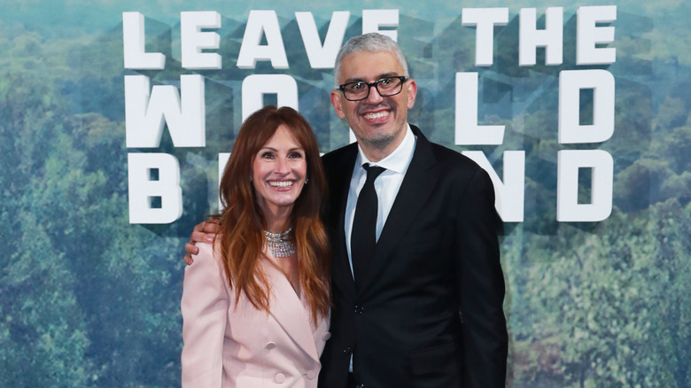 Julia Roberts and Sam Esmail attend the UK special screening of "Leave the World Behind" in London November 2023