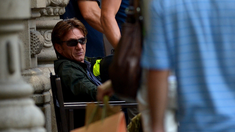 Actor Sean Penn on set