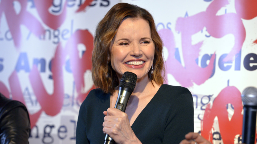 Geena Davis with microphone