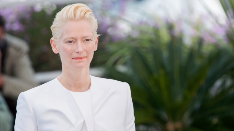 Tilda Swinton white shirt