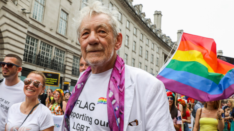 Ian McKellen marches