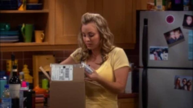 Penny with a package