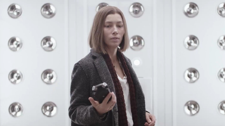 Lia holding a voice recorder