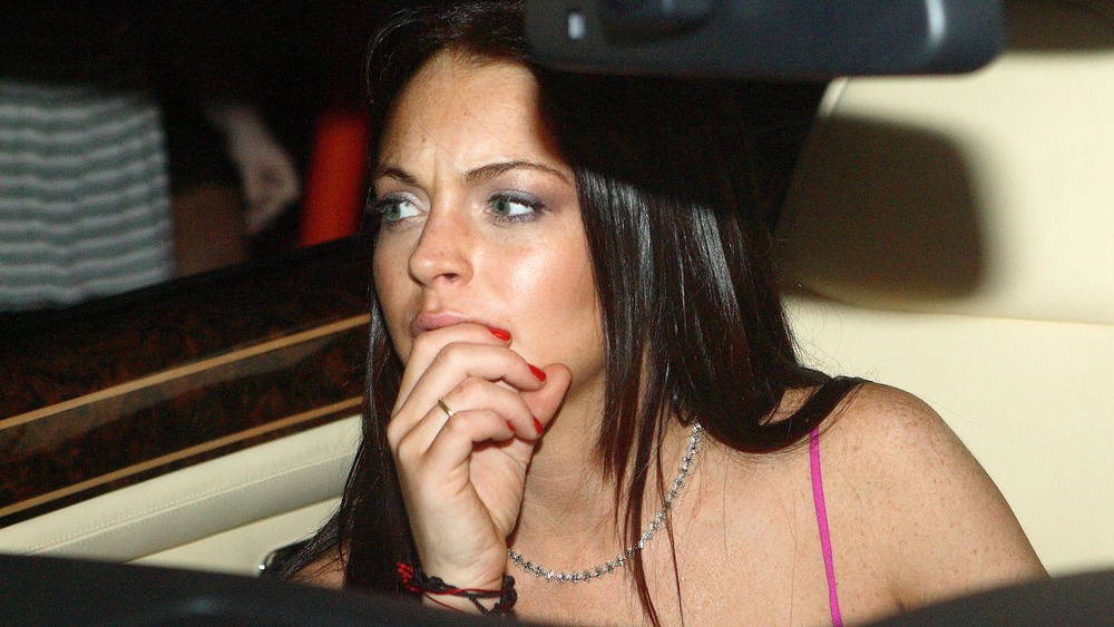 Lindsay Lohan with dark hair