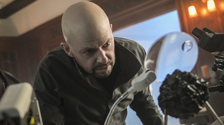 Jon Cryer examining substance as Lex Luthor