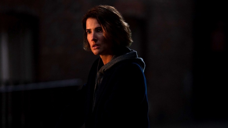 Maria Hill with a worried expression