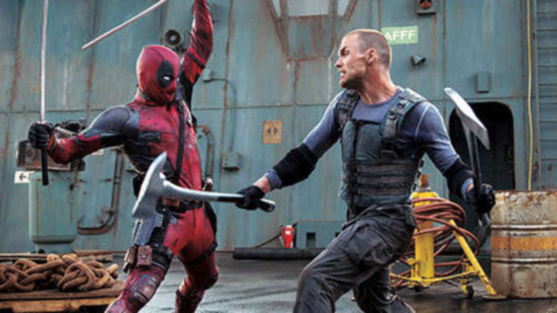 Deadpool and Ajax fighting