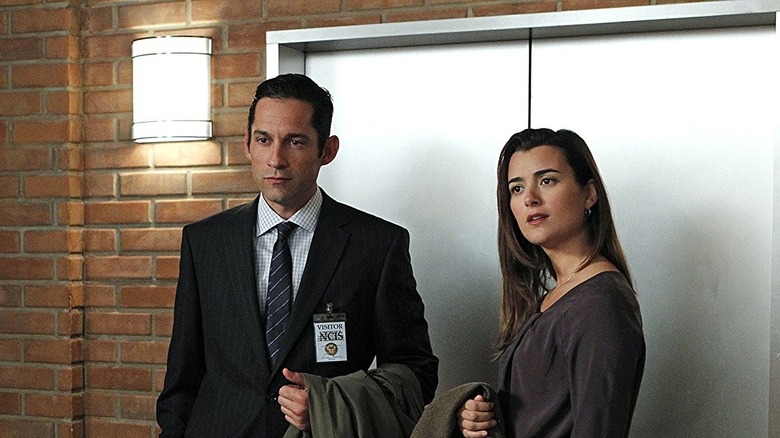 Ray Cruz and Ziva pause before the elevator