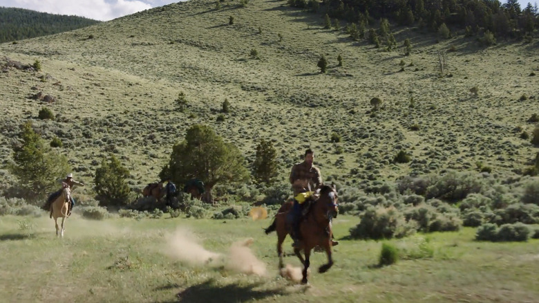 Clay and Banjo riding horses