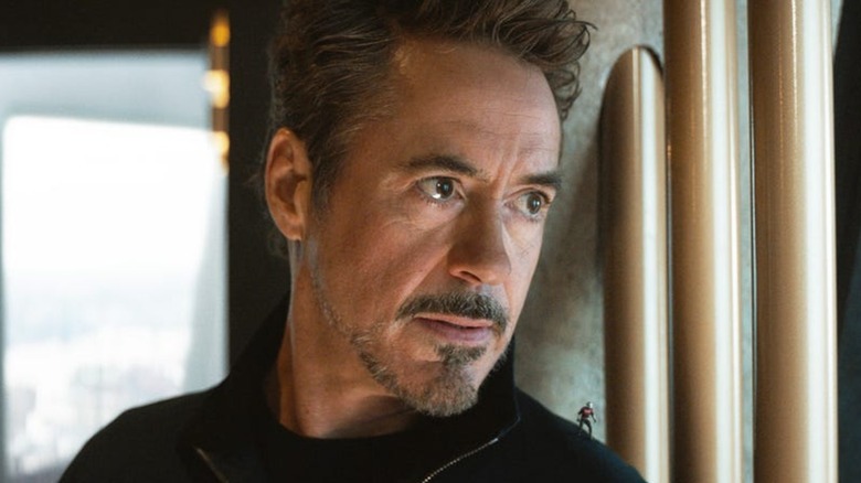 Robert Downey Jr as Tony Stark with Ant-Man