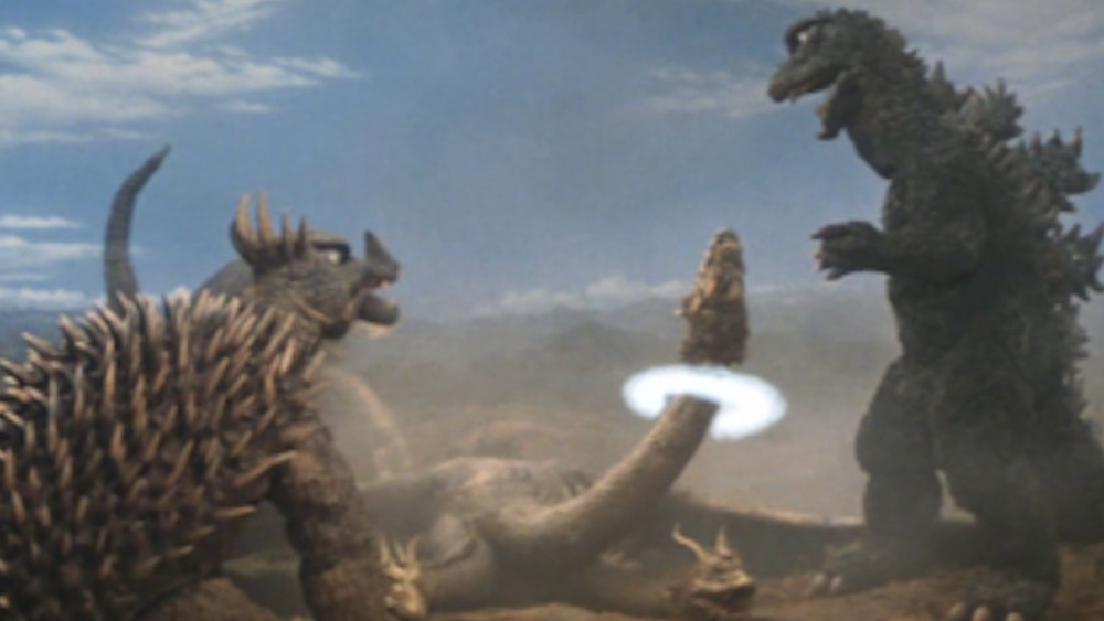 Godzilla and Anguirus fight Ghidorah