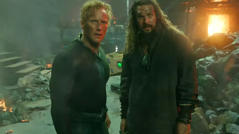 Aquaman and Orm looking at something