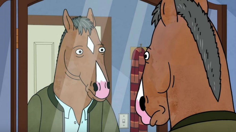 BoJack Horseman looking in a mirror