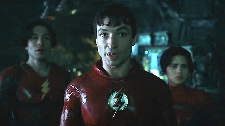 Ezra Miller and Sasha Calle in The Flash