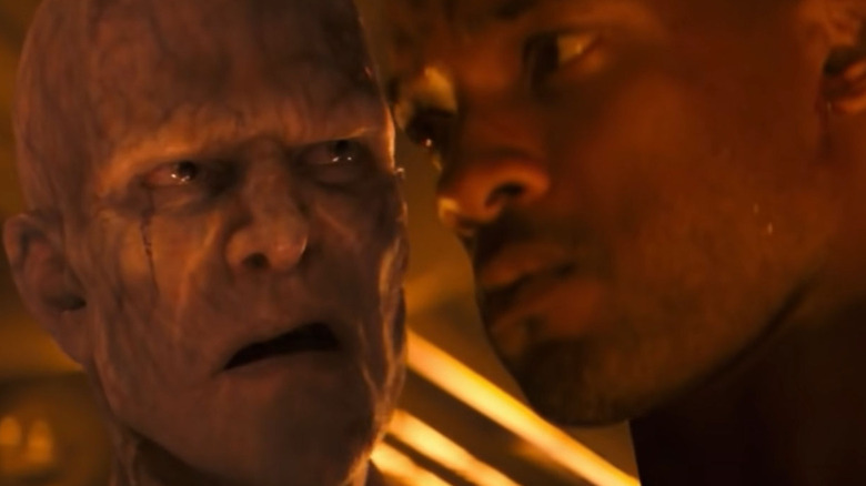 Robert Neville squaring off with the Darkseeker in I Am Legend