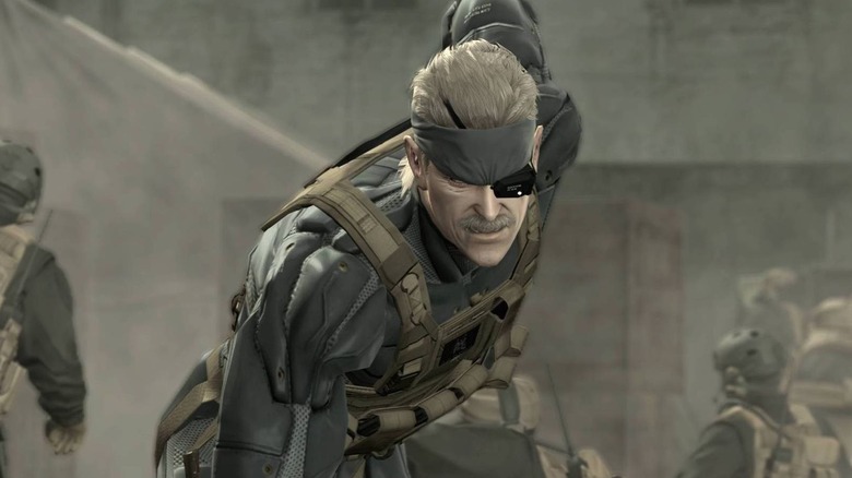 Old Solid Snake looking serious