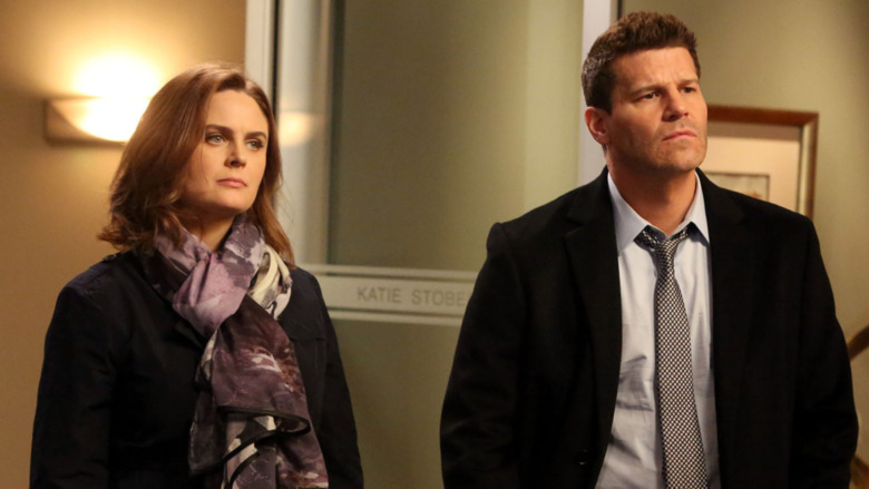 Emily Deschanel and David Boreanaz Bones