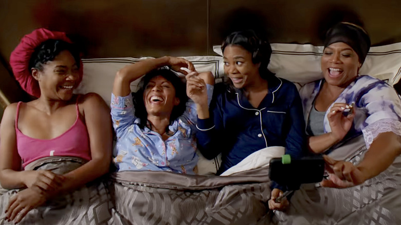 Girls Trip Cast sharing a bed