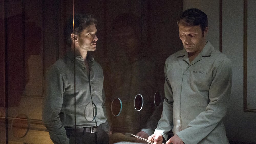 Hugh Dancy and Mads Mikkelsen as Will Graham and Hannibal Lecter on NBC's Hannibal