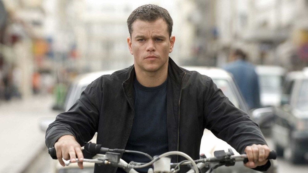 Matt Damon Jason Bourne on motorcycle