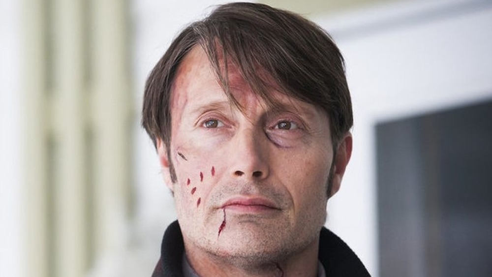 Hannibal Lecter with blood on his face