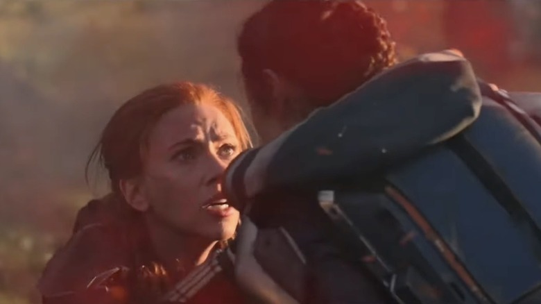 Natasha Romanoff (Scarlett Johannson) and Antonia Dreykov (Olga Kurylenko) face off in a climatic battle