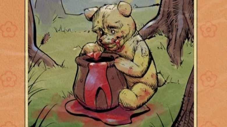 Blood and Honey's Winnie the Pooh depicted in storybook form